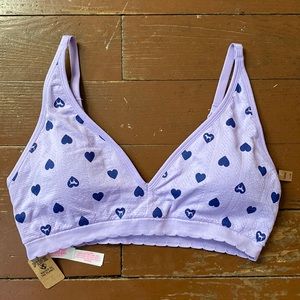 Pink By Victoria’s Secret Heart Patterned Bra With Removable Padding Large